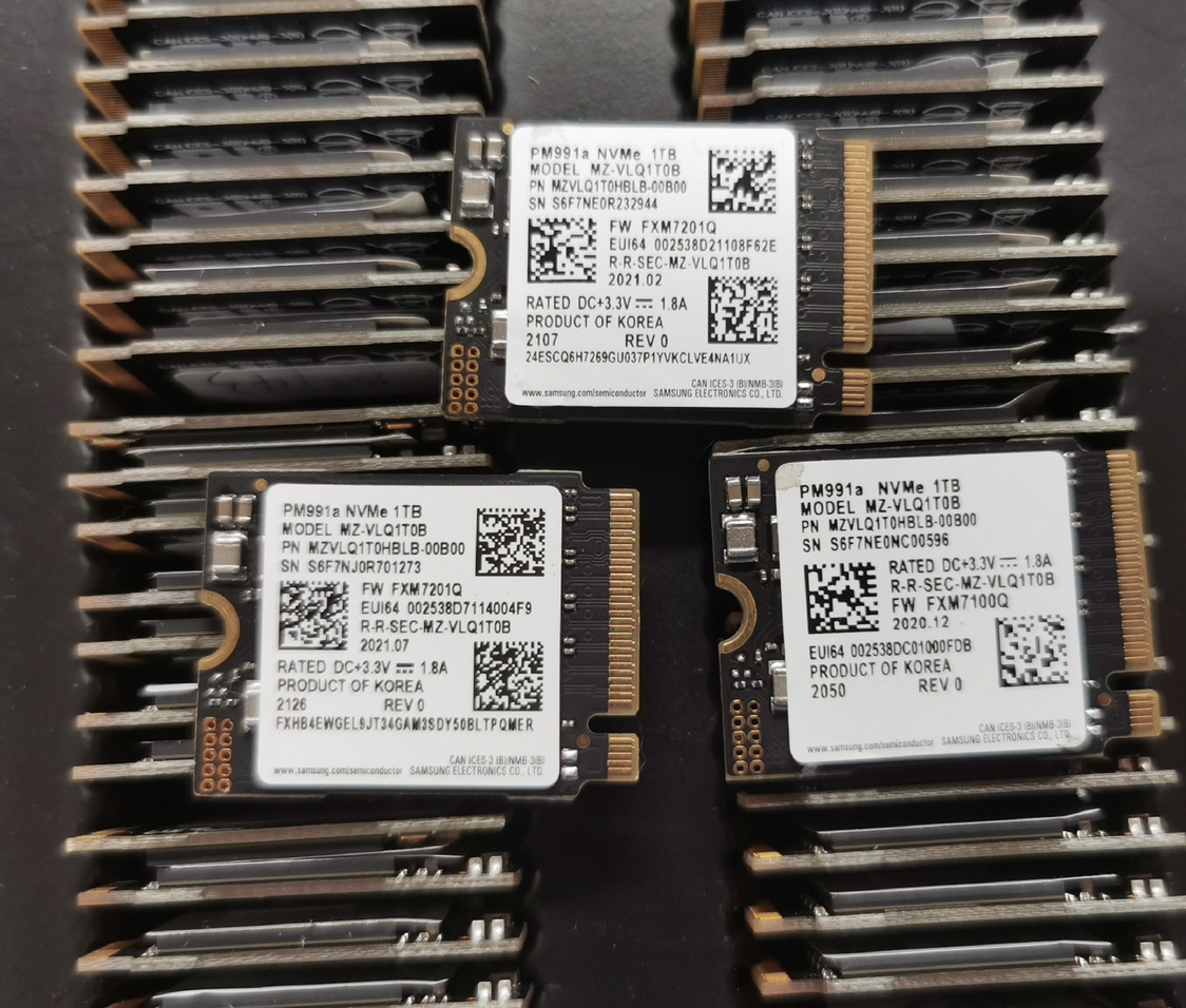 Samsung/三星 1TB pm991a 1t ssd nvme pcie m.2 2230固态硬盘ssd - 图0