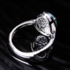 Natural a-grade jade egg ring for women, full of diamonds, light luxury and high-end ring, blue water jade pigeon egg ring