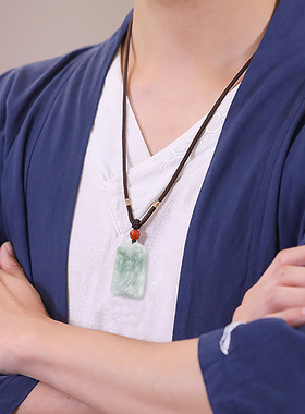 天然缅甸a货翡翠冰种玉佩吊坠