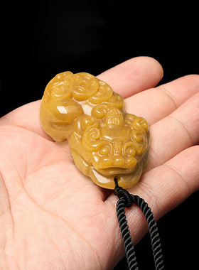 天然招财貔貅玉石吊坠