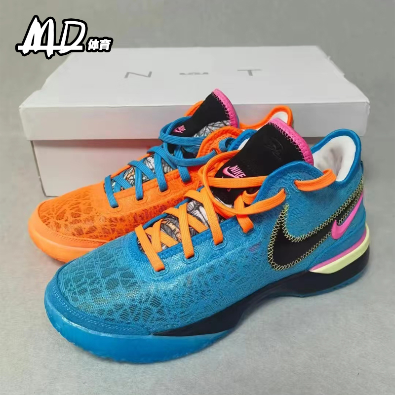 耐克NIKE LeBron NXXT Gen詹姆斯蓝橙鸳鸯男低帮篮球鞋DR8788-900 - 图0