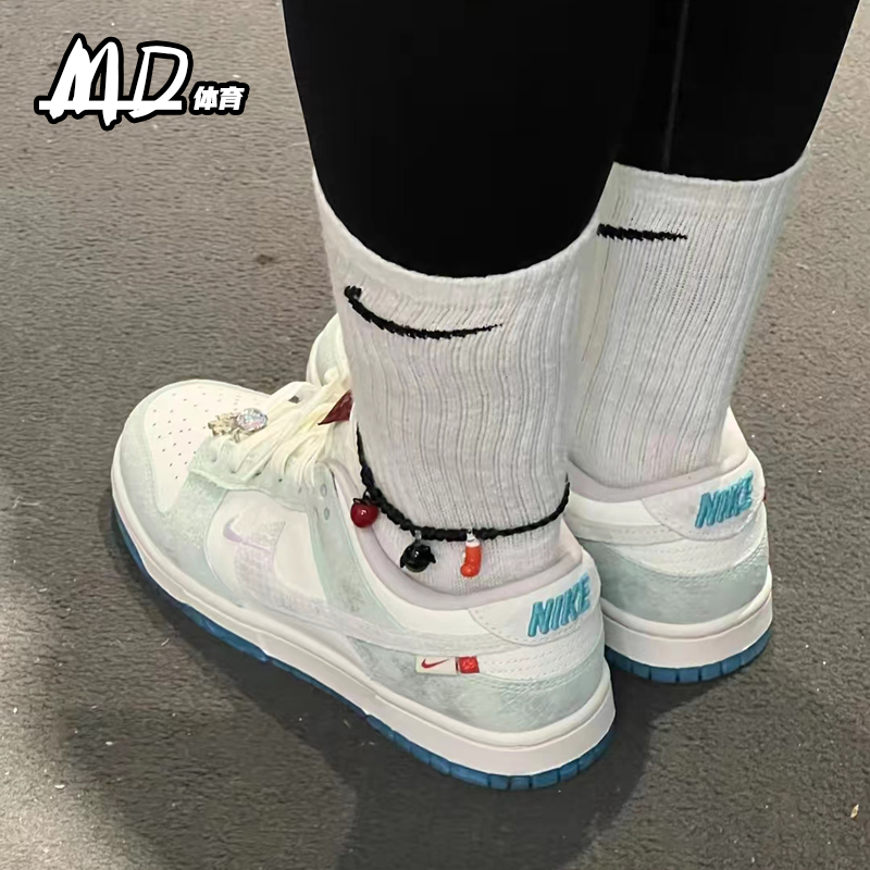 耐克 NIKE Dunk Low 米绿色女子低帮休闲复古运动板鞋 FZ5065-111 - 图2