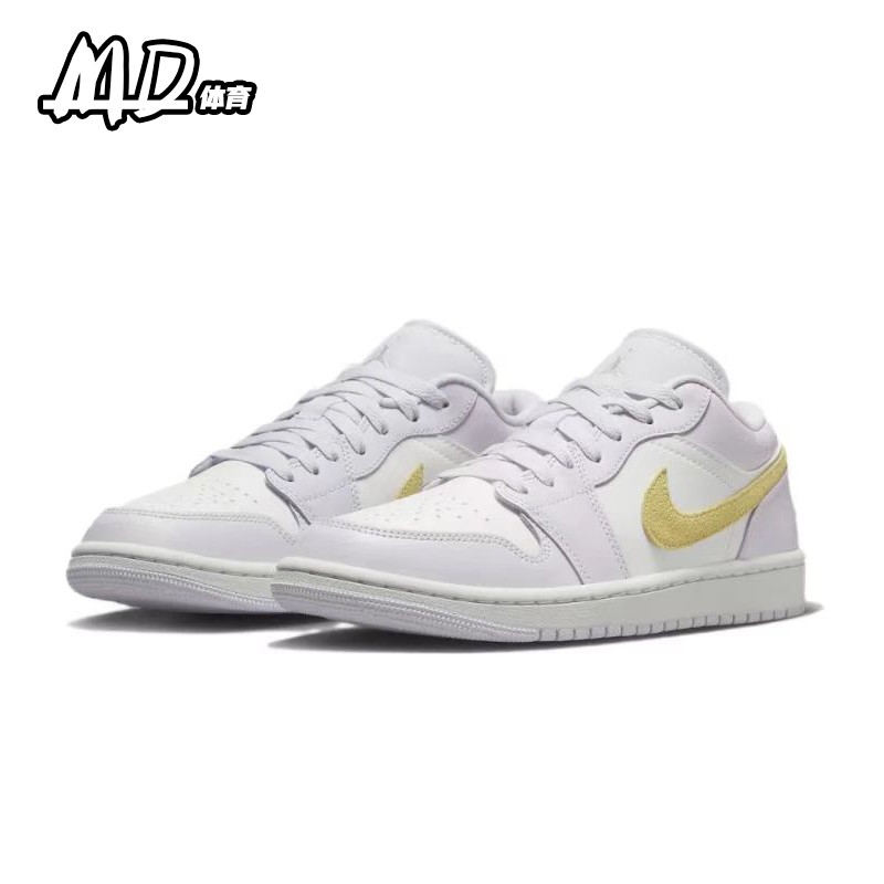 耐克NIKE AirJordan1 AJ1白紫男女款低帮休闲运动板鞋 DC0774-501-图2