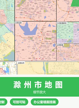 滁州市 现代简约装饰画 办公室挂画 定制地图挂图