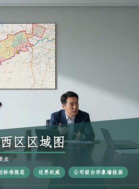 铁西区区域图 现代简约装饰画 办公室挂画 定制地图挂图