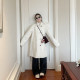 Jinsu clearance of 50% off for one year, white wool woolen coat for women, Korean loose small thickened woolen coat