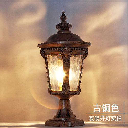 欧式防水柱头灯户外花园别墅门口前围墙室外柱子阳台庭院路灯复古 - 图2