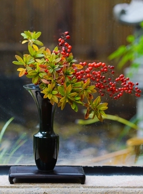 日式陶瓷茶席桌面插花器皿花瓶