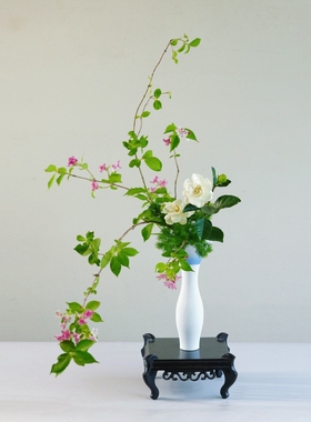 简约花瓶池坊生花日式立花陶瓷插花器皿客厅茶席花器水培桌面摆件