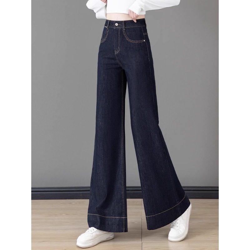复古加绒直筒喇叭裤女秋冬2025年新款加绒宽松高腰显瘦牛仔阔腿裤,淘宝优惠券,粉丝福利购,淘宝优惠卷