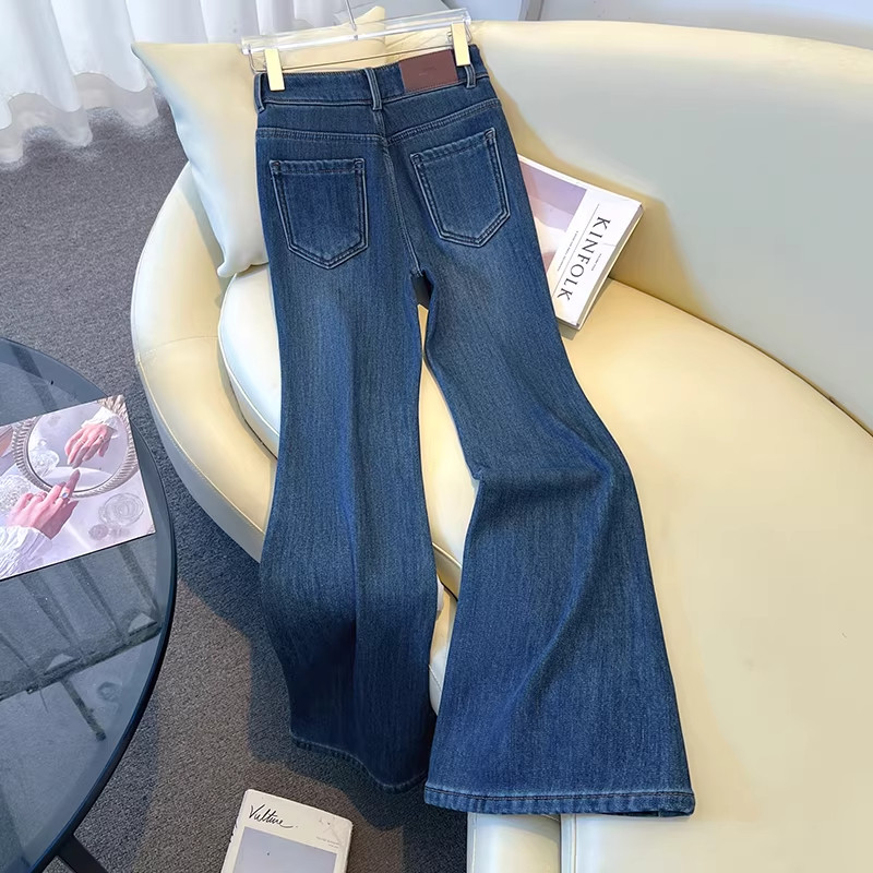 复古加绒微喇牛仔裤女秋冬季2025新款显瘦弹力马蹄裤巨显瘦喇叭裤,淘宝优惠券,粉丝福利购,淘宝优惠卷