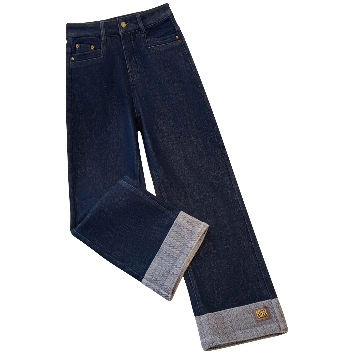 秋冬2025新款丹宁蓝加绒烟管裤牛仔裤高腰巨好看加厚复古直筒裤,淘宝优惠券,粉丝福利购,淘宝优惠卷