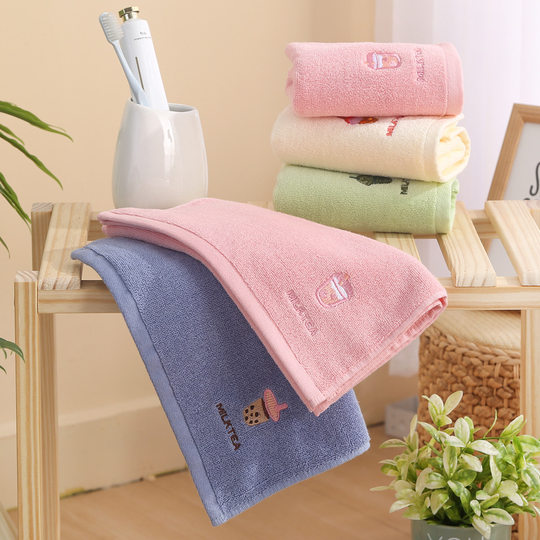 New children's towels, cotton face wash towels, household thickened, soft and absorbent cotton face towels, no hair loss