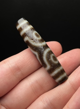 精品高油润天珠吊坠三眼天珠纹路清晰包浆自然风化效果好