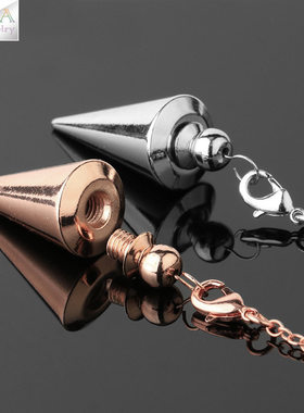 幸运之锥金属灵摆链子可拆旋转吊坠复古铜玫瑰金镀银挂件特价包邮