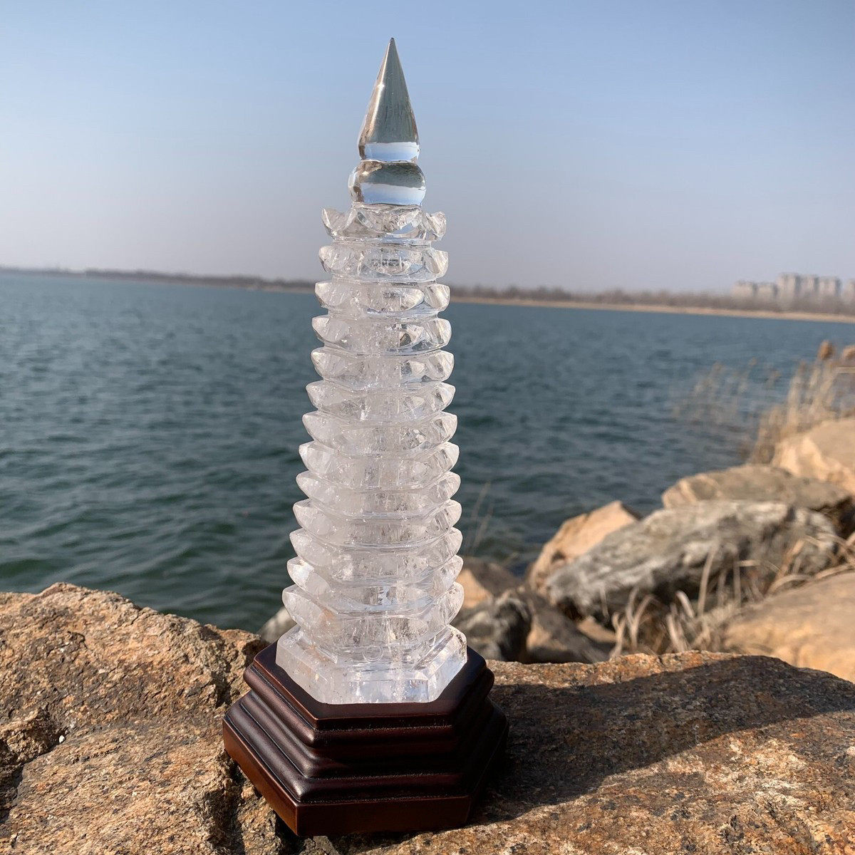 天然白水晶文昌塔7层9层13层家居办公装饰风水摆件,淘宝优惠券,粉丝福利购,淘宝优惠卷