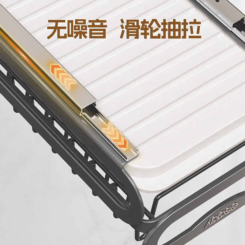 厨房柜抽屉内置碗架抽拉碗碟架橱柜拉篮碗篮碗盘收纳架沥水置物架 - 图2