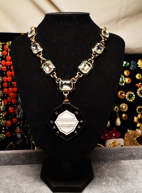 滴釉方钻超闪欧美项链轻奢个性女