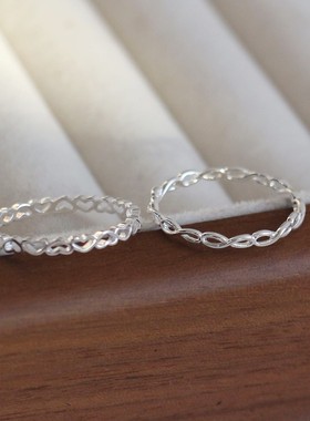 S999足银无限大符号闭口戒指