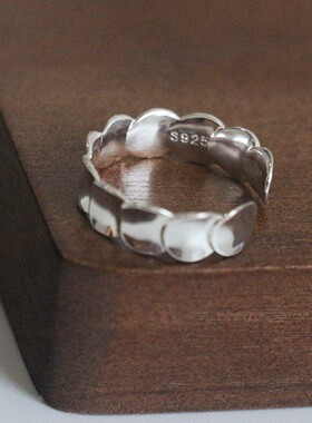 S925纯银简约开口戒指女士送礼