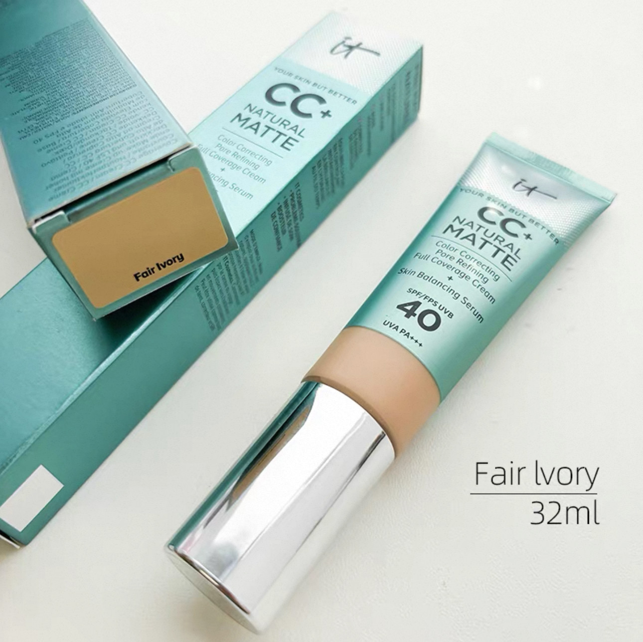 美版 依科美It cosmetics绿管CC霜 无油哑光遮瑕霜防晒粉底液32ml,淘宝优惠券,粉丝福利购,淘宝优惠卷