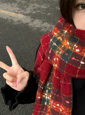 红色围巾女礼盒装加厚百搭围脖情侣保暖圣诞元旦新年节日女生礼物