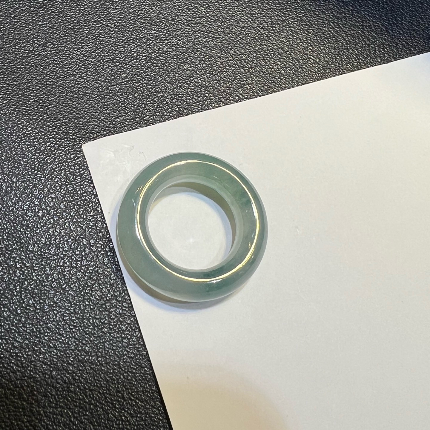 Nuobing light blue background jadeite ring with loose stones, natural Myanmar A-grade ring