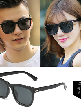 大脸男女同款墨镜方形偏光太阳镜超轻TR90太阳镜自拍潮墨镜配度数