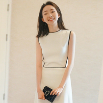 home dailyFrench style light extravagant womens summer sleeveless dress temperament 2022 new retro famous hime sashimi