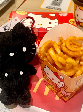 黑皮哈喽猫包包公仔毛绒小饰品