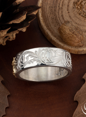 COMETRUE格桑花金银唐草戒指