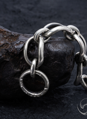 高山隆刻印银饰手链机车风