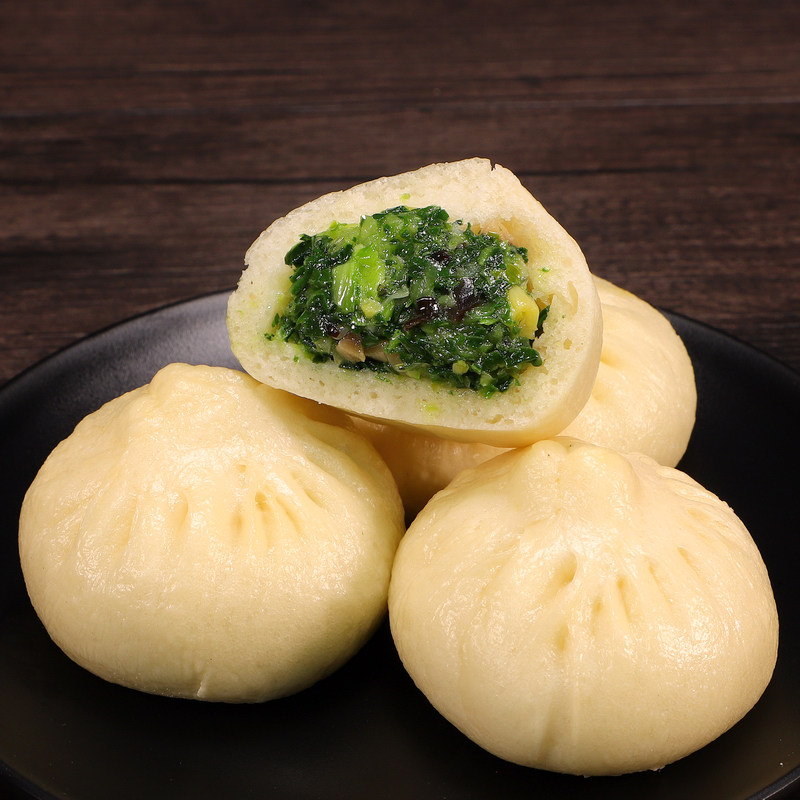 真味兴素包子青菜香菇速冻素食素馅包营养早餐家庭专用30g*24个顺_虎窝淘