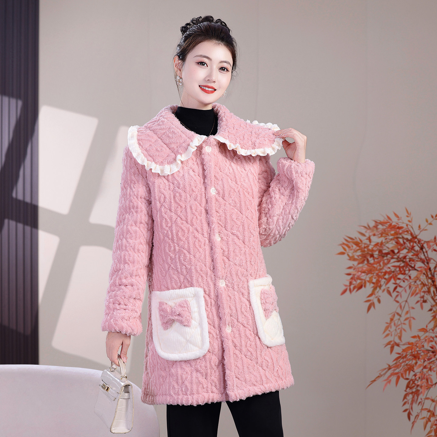 冬天新款棉罩衣女外穿加绒加厚保暖棉服长款妈妈装棉袄耐脏干活穿,淘宝优惠券,粉丝福利购,淘宝优惠卷