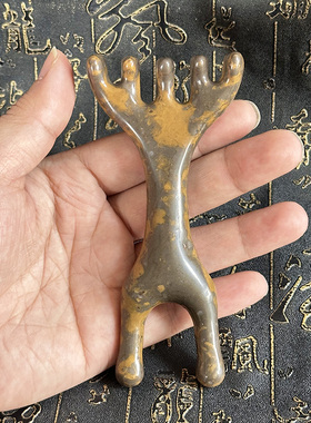 鹿角梳 金龙纹泗水黄斑正品泗滨砭石点穴按摩经络头疗耙梳