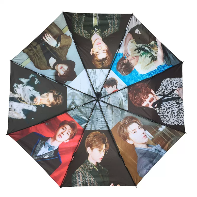 蔡徐坤星空雨伞kun&ikun明星周边应援黑胶遮阳男女生日礼物太阳伞