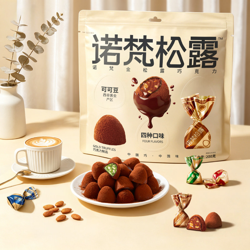 诺梵金松露巧克力年货节礼盒装可可脂生日糖果喜糖礼物零食送女友