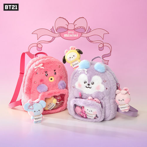 BT21 防弹少年团BABY RIBBONED U 系列毛绒痛包 背包卡通可爱装饰 - 图3