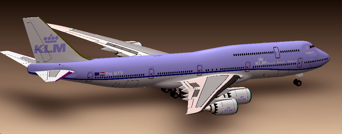 飞机波音Boeing 747 8i KLM波音飞机3D模型 - 图2