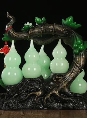 五福临门招财金蟾玉葫芦摆件客厅酒柜玄关家居装饰品乔迁开业礼品