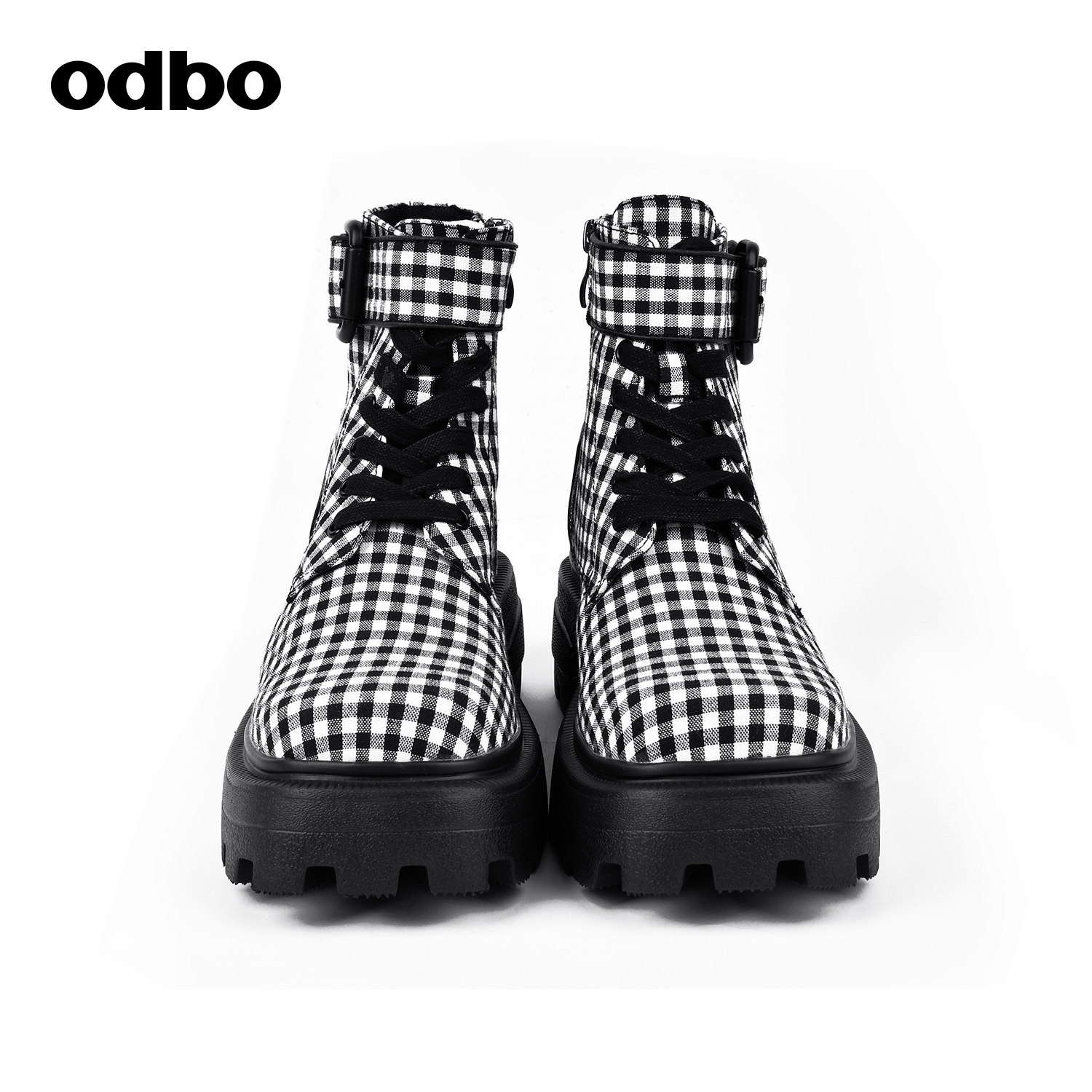 odbo/欧迪比欧原创设计厚底增高马丁靴女秋装新款百搭高邦鞋-图0