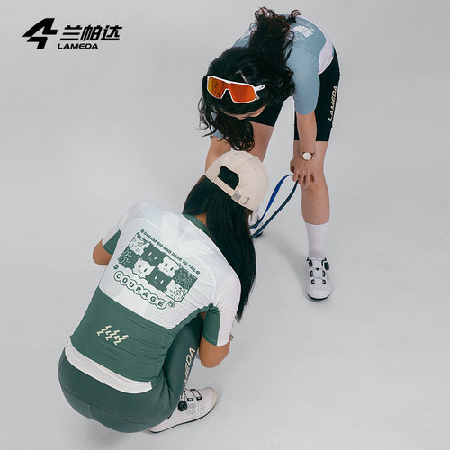 兰帕达可爱萌宠涂鸦系列骑行服短袖高弹男女同款上衣春夏速干公路 - 图3