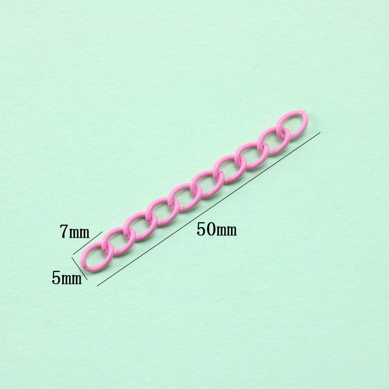 50mm金属烤漆喷漆彩色尾链延长链手链连接链 DIY饰品配件手工材料 - 图0