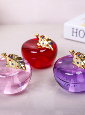 水晶苹果汽车摆件创意圣诞礼物