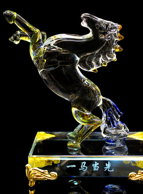 琉璃生肖办公桌开业礼物汽车摆件