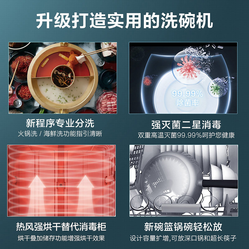 美的全自动家用8+2套台式洗碗机 美的永恒利信洗碗机