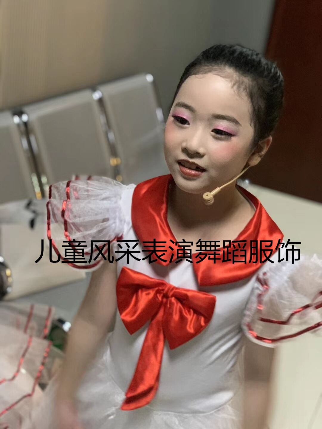 儿童诗歌朗诵服装女童小海军蓬蓬我是红领巾合唱服装小荷风采舞蹈-图0