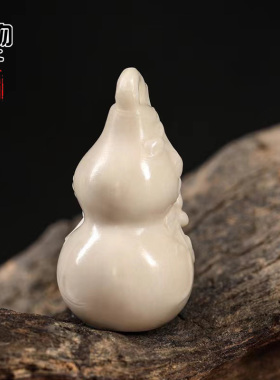 天然鹿角雕刻葫芦吊坠原白色高密挂件项坠佛珠手串配饰配件