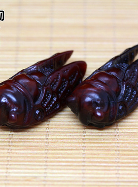 牦牛角雕刻蝉吊坠背云配饰