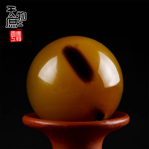 天然金丝牦牛角两通佛珠手串圆顶珠腰珠散珠星月菩提DIY饰品配件 - 图2